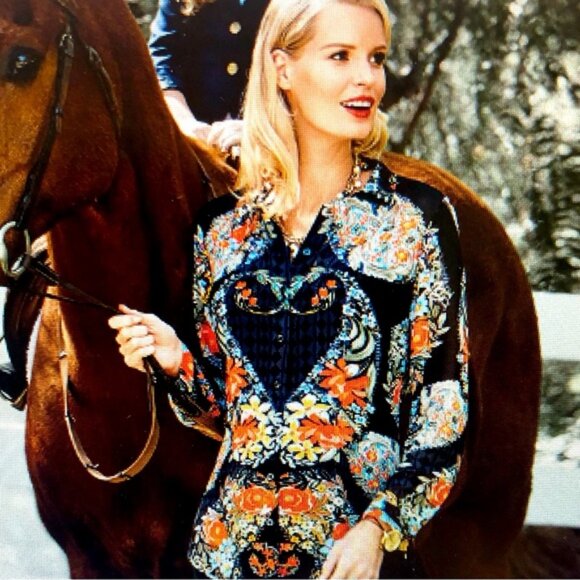 CAbi Tops - CABI AMOUR SHEER FLORAL BLOUSE IN SIZE SMALL